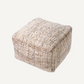 Pouf en tissu ivoire/marron