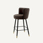 Chaise de comptoir en velours marron