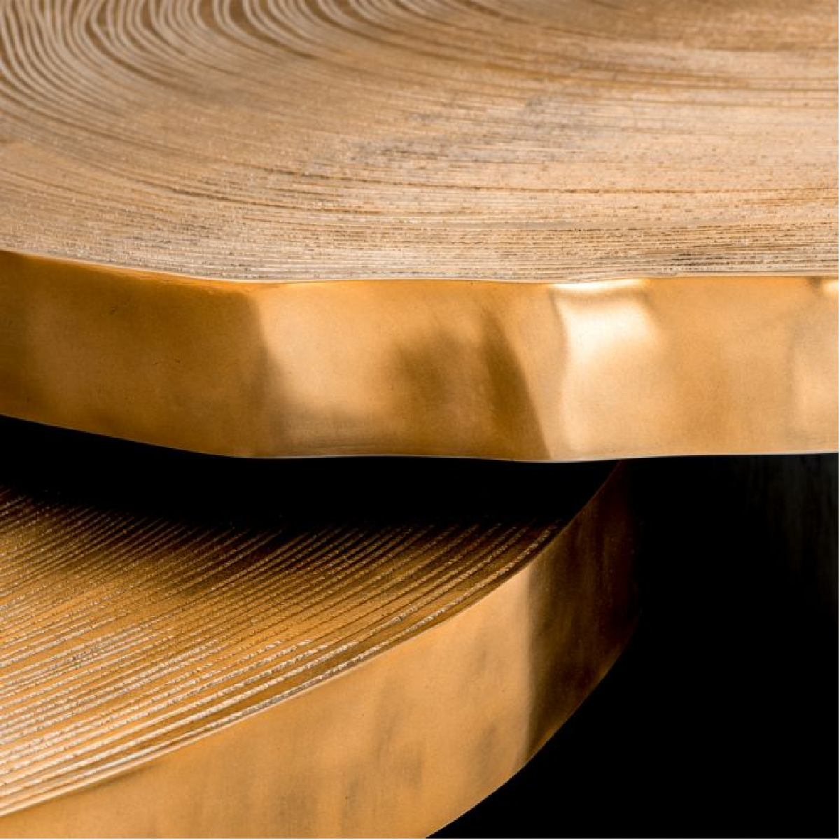 Table basse en laiton dorée (lot de 2)