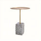 Table d'appoint dorée en granit gris