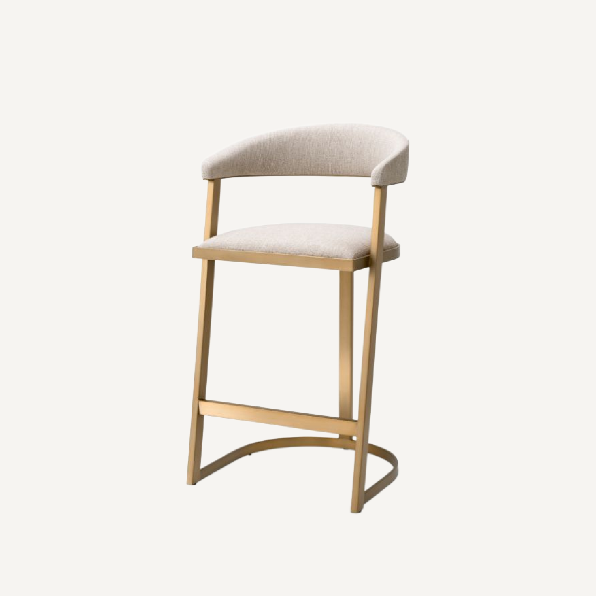 Chaise de comptoir en tissu blanc écru
