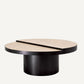 Table basse en bronze et travertin