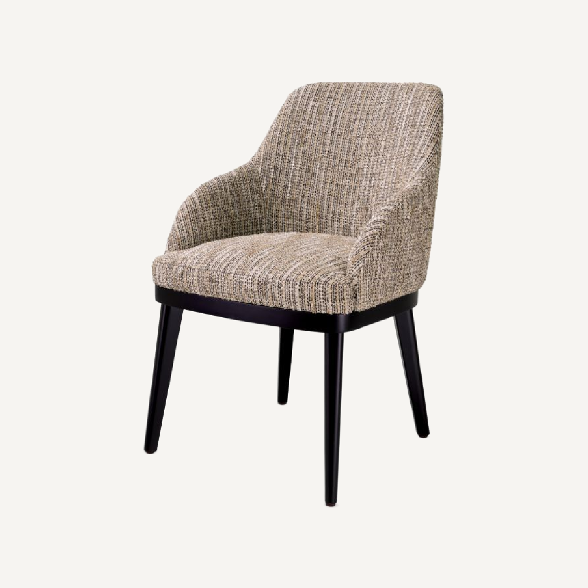 Chaise de salle à manger avec accoudoirs en tissu beige