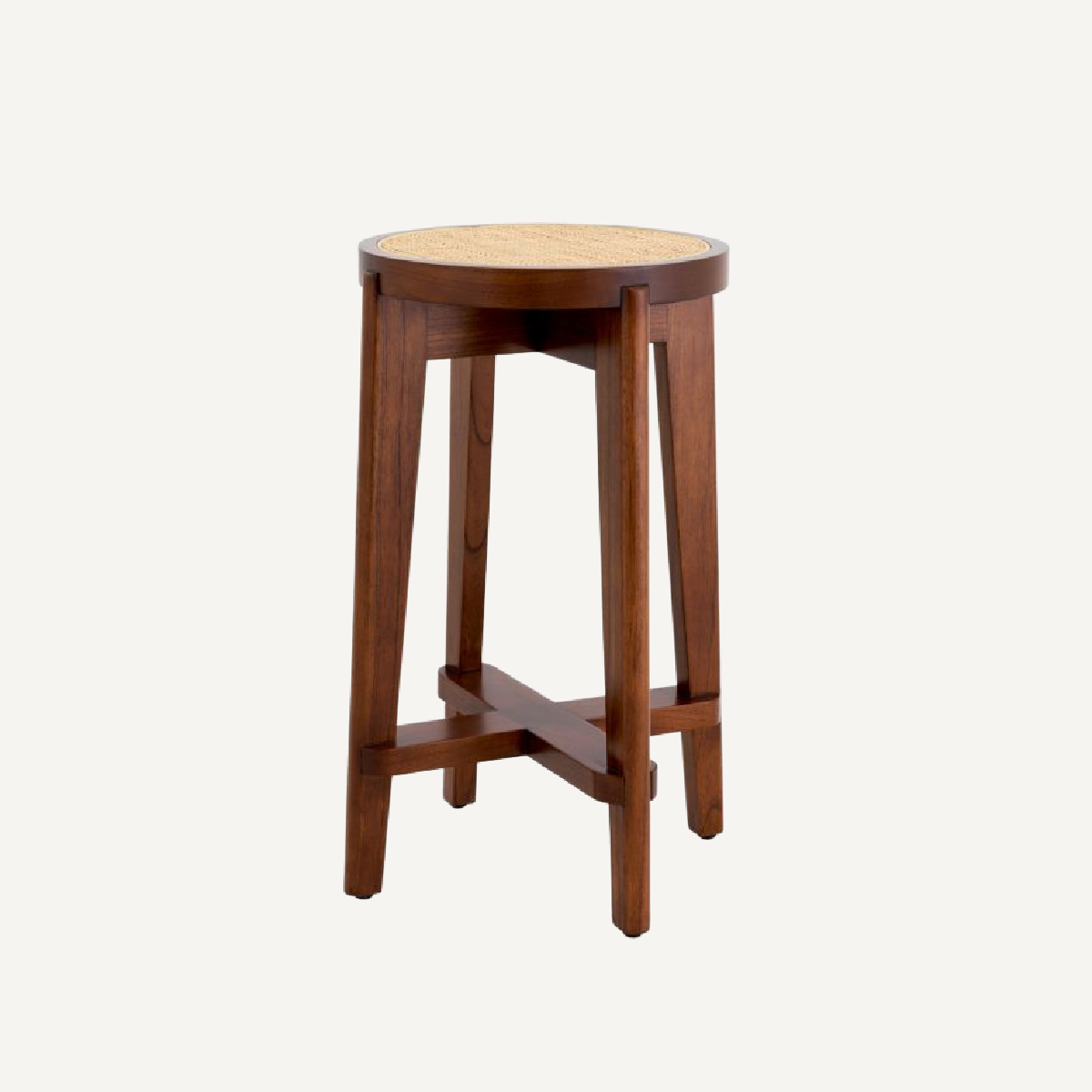 Tabouret de bar marron en rotin S