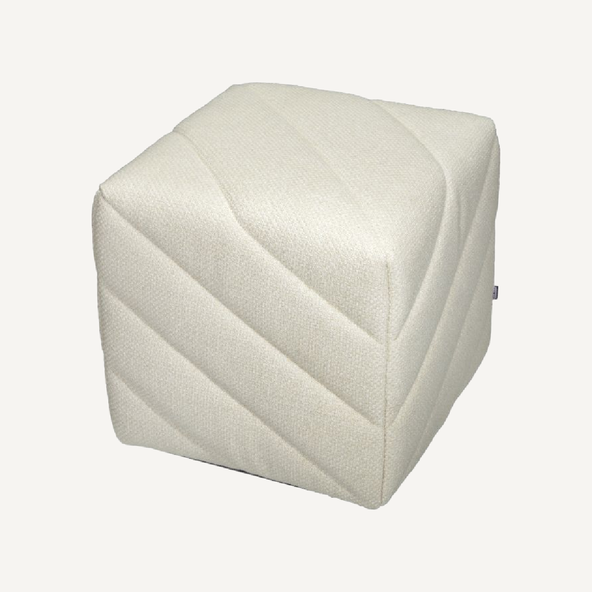 Pouf en tissu crème