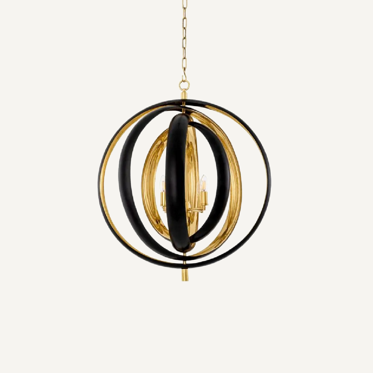 Lustre en bronze et laiton poli