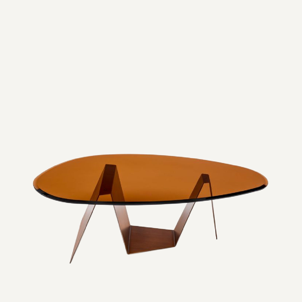 Table basse en verre brun