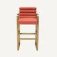 Chaise de bar dorée en tissu orange