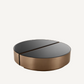 Table basse cuivrée en verre noir (lot de 2)