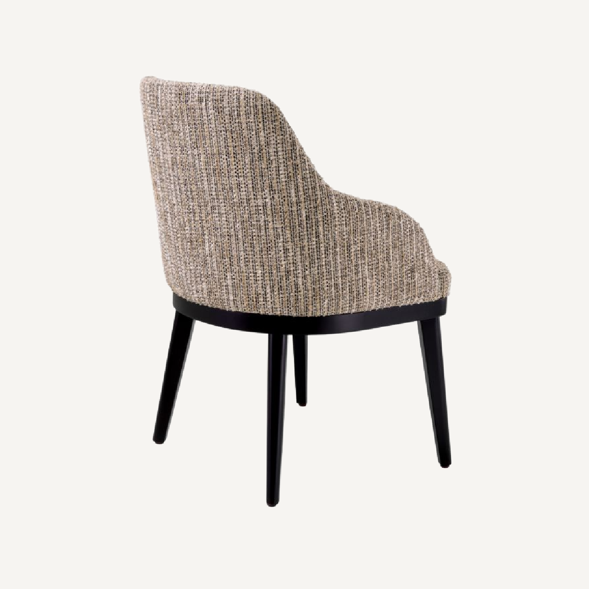 Chaise de salle à manger avec accoudoirs en tissu beige