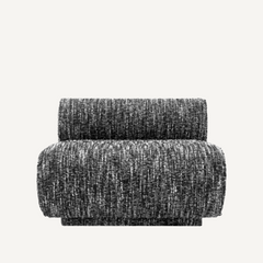 Black and White Boucle Accent Chair