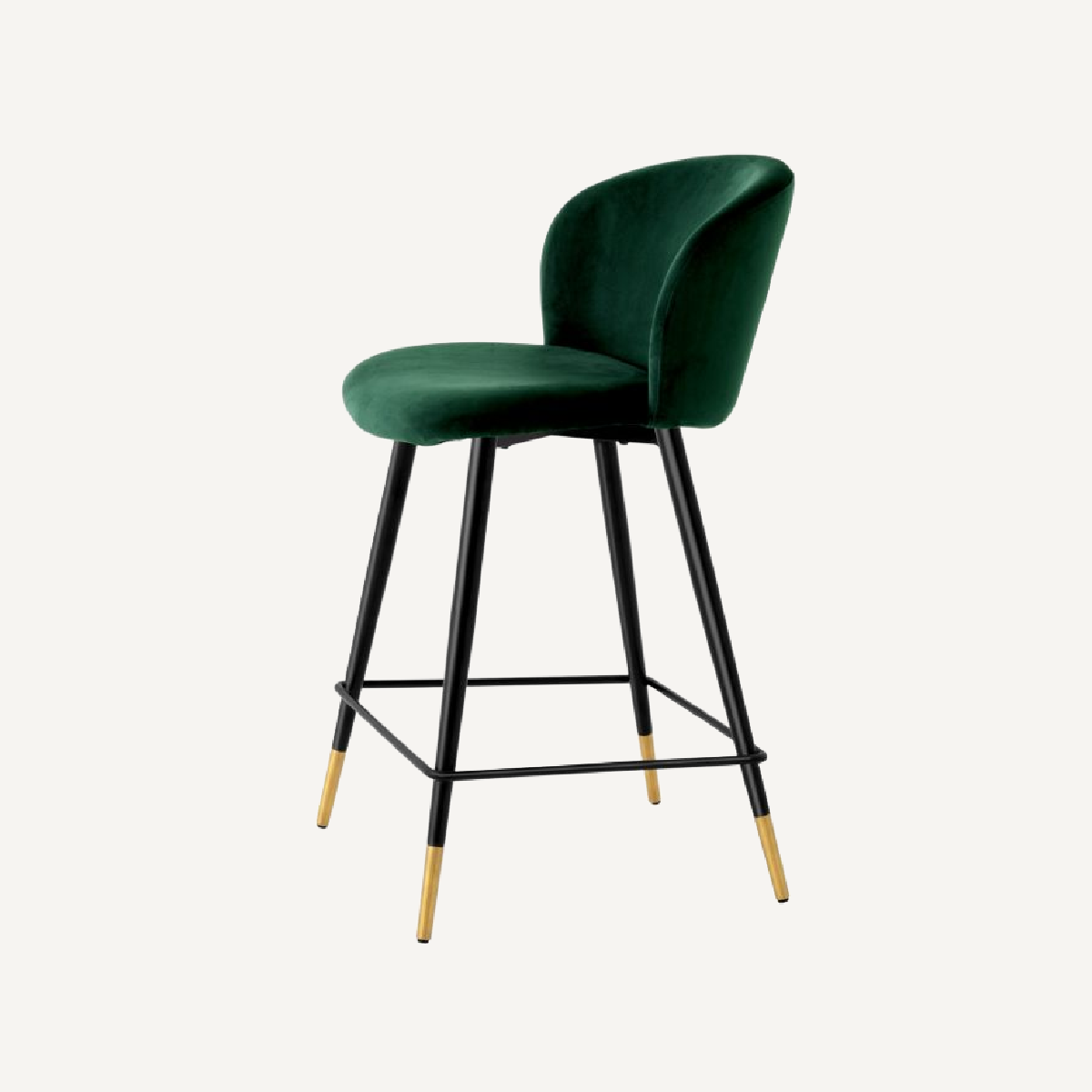 Chaise de comptoir en velours vert