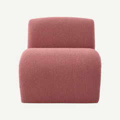 Pink Boucle Armchair Modern Accent Chair Cozy Lounge Chair