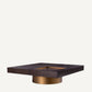 Table basse carrée en bois d'eucalyptus brillant