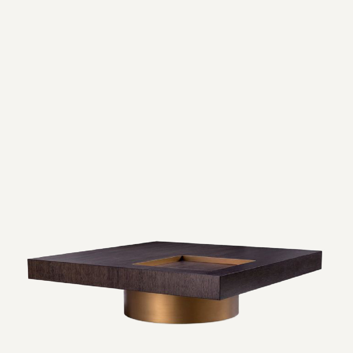 Table basse carrée en bois d'eucalyptus brillant