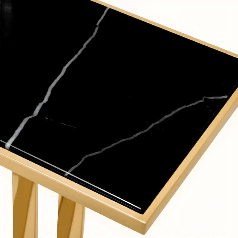 Console dorée en marbre noir Deco