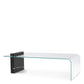 Table basse en marbre noir et verre transparent