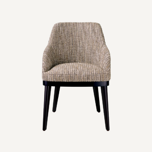 Chaise de salle à manger avec accoudoirs en tissu beige