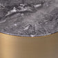 Table d'appoint ovale dorée en marbre gris
