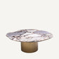 Table basse dorée en marbre