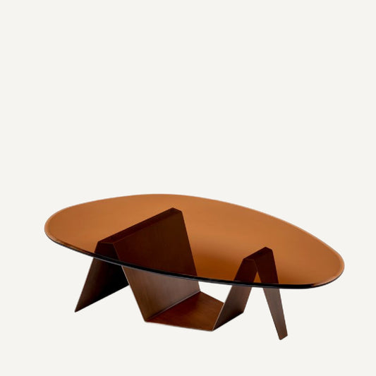 Table basse en verre brun