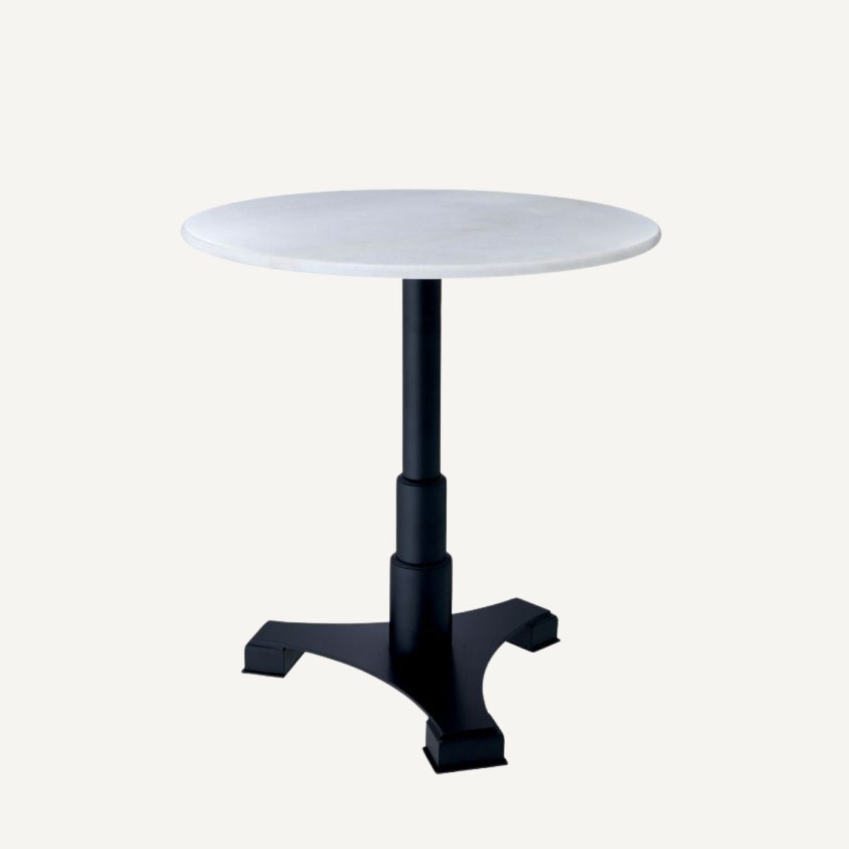 Table ronde extérieure en marbre blanc