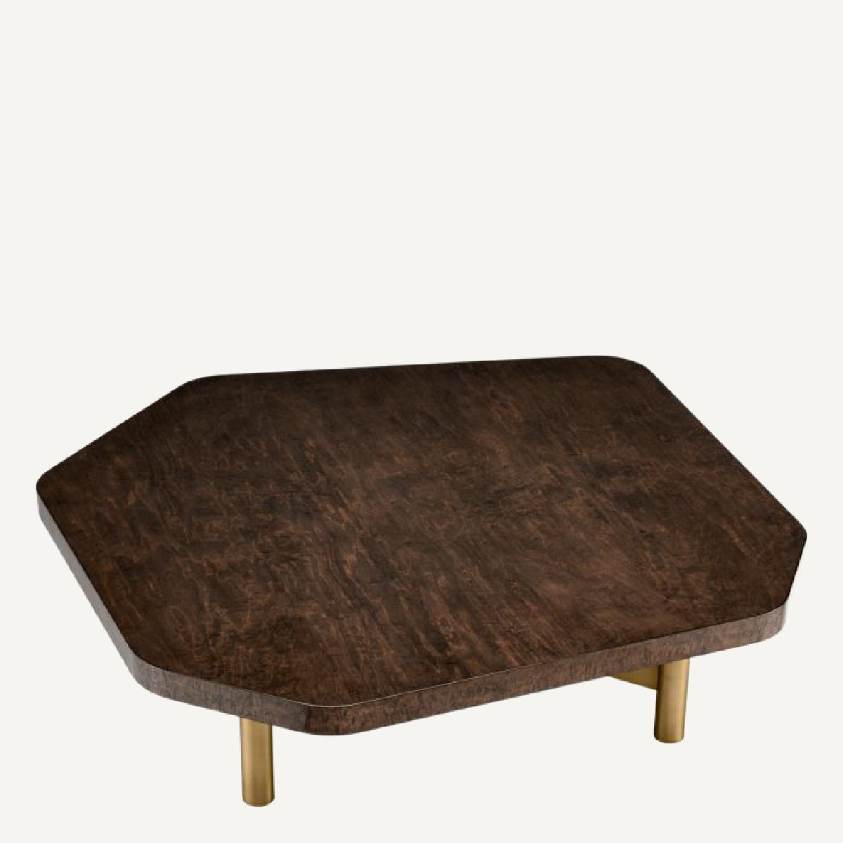 Table basse dorée en érable brillant