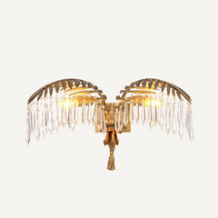 Gold Crystal Glass Wall Sconce Light Fixture