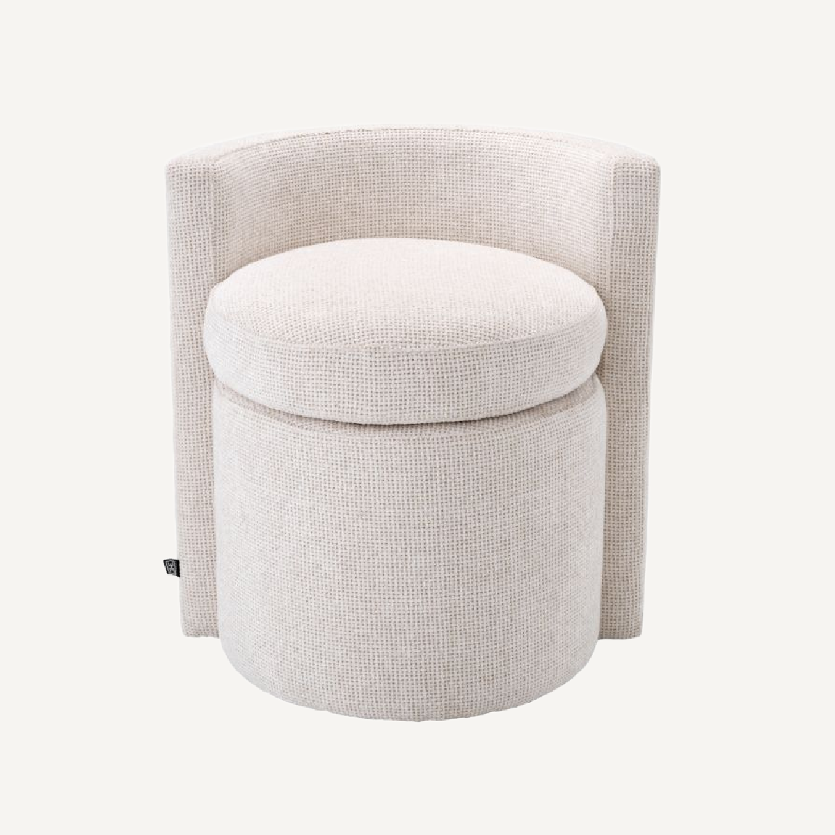Tabouret en tissu blanc cassé