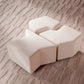 Pouf en tissu crème (lot de 3)
