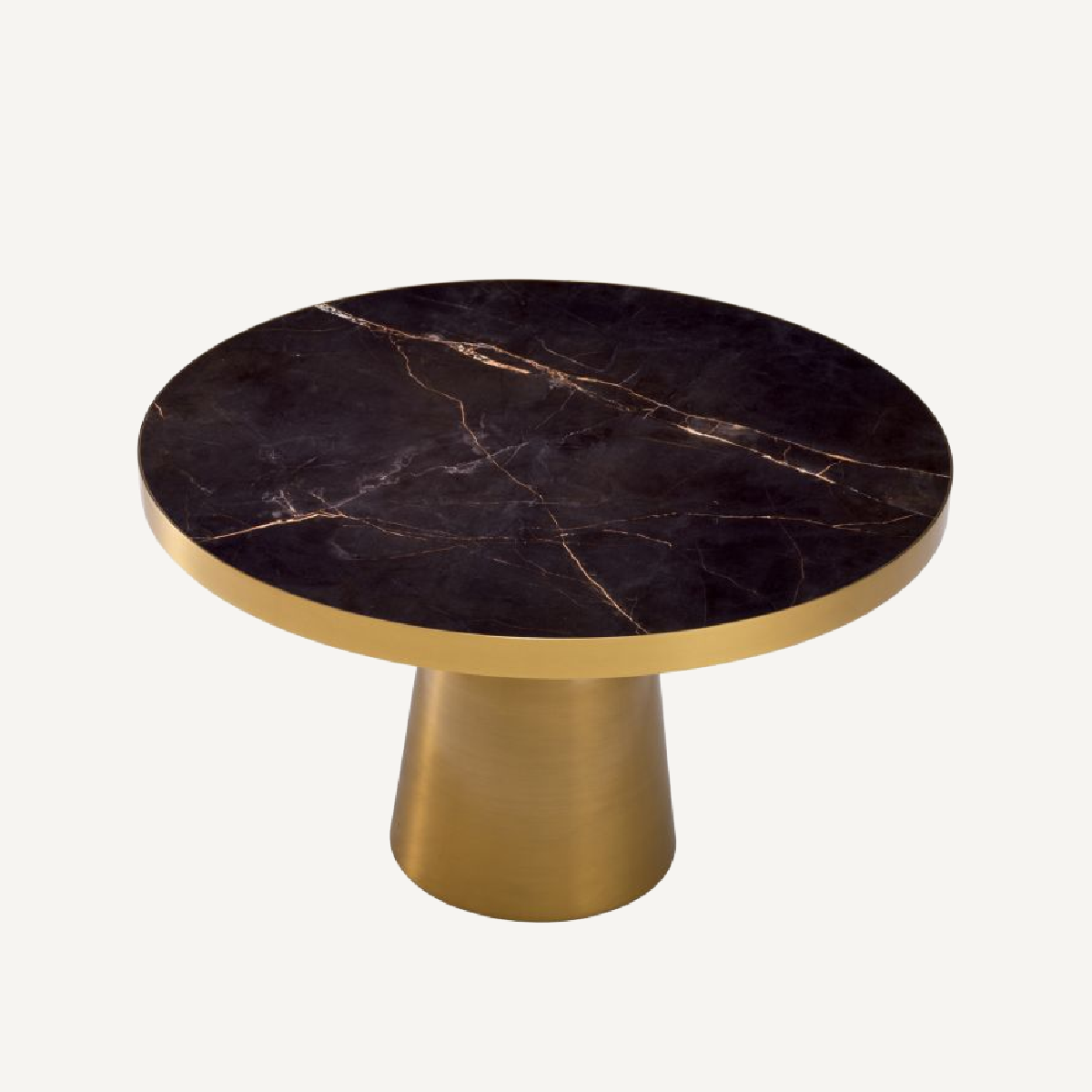 Table basse dorée en céramique noire
