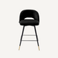 Chaise de comptoir en velours noir (lot de 2)