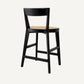 Chaise de comptoir noire en rotin