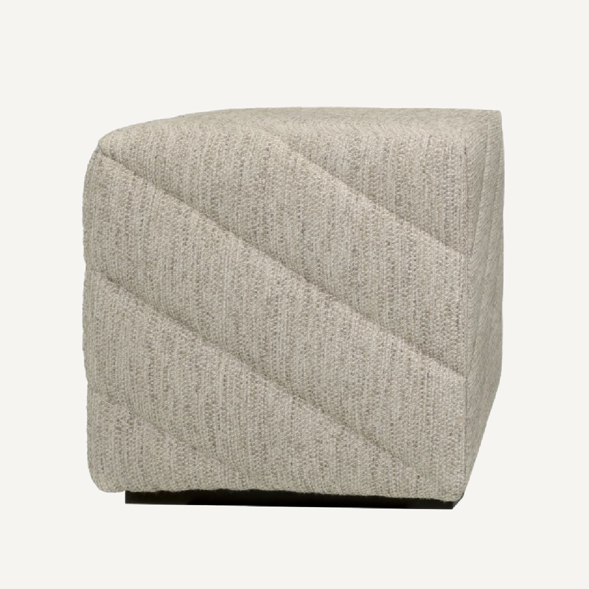 Pouf en tissu greige