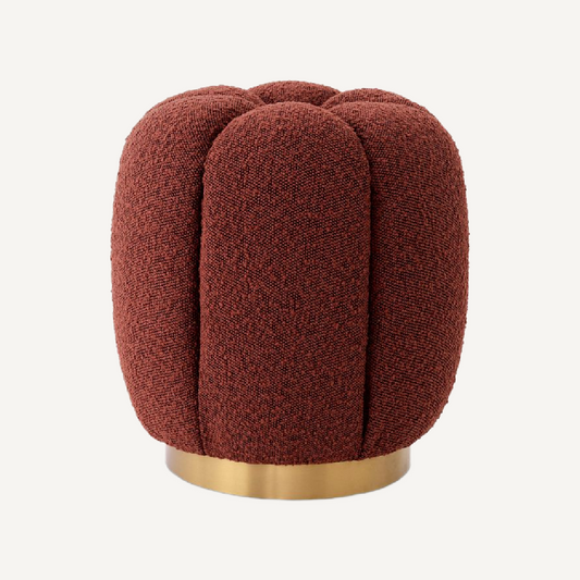 Pouf bouclé rouge