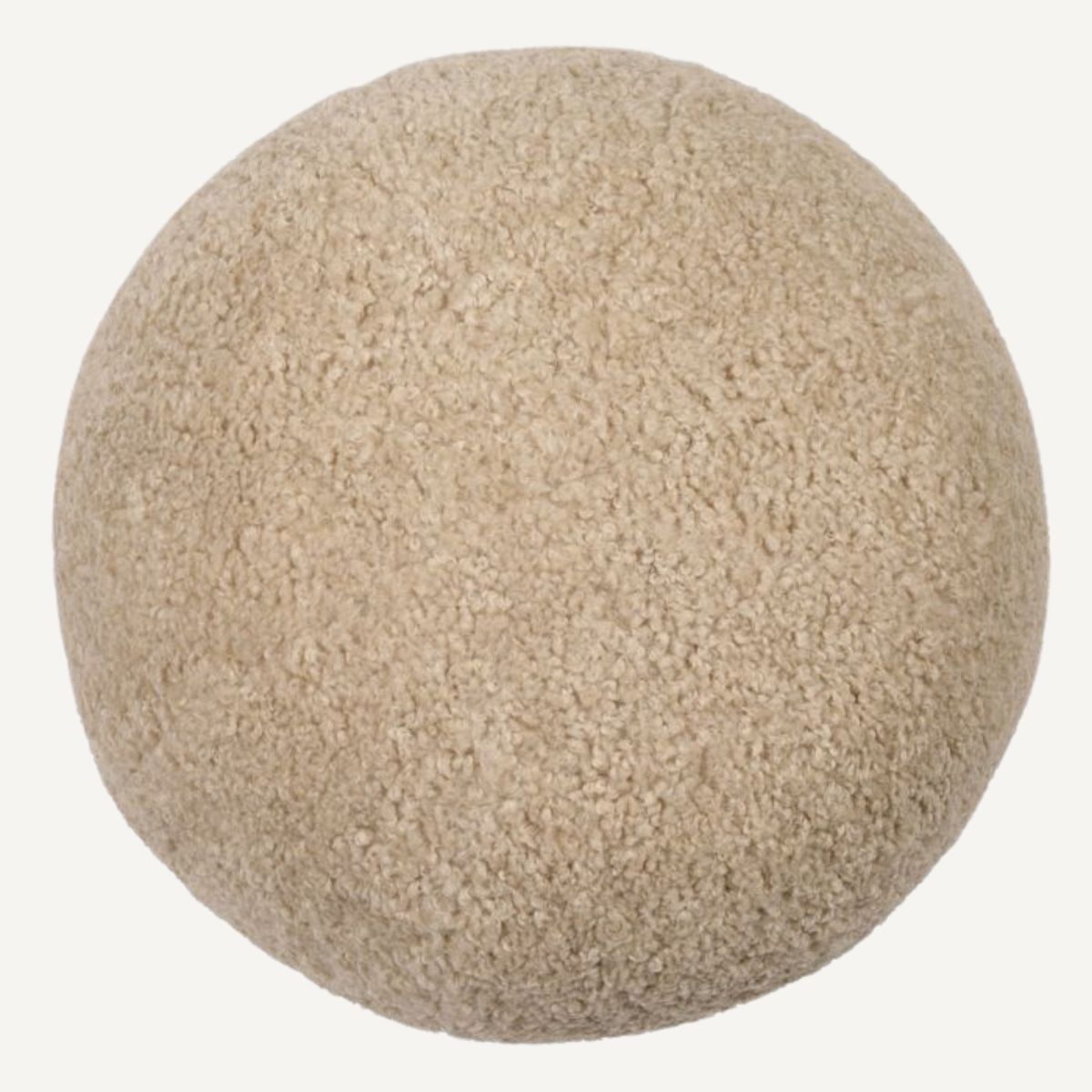 Coussin rond molletonné sable S