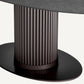 Table extérieure ovale en bronze et céramique