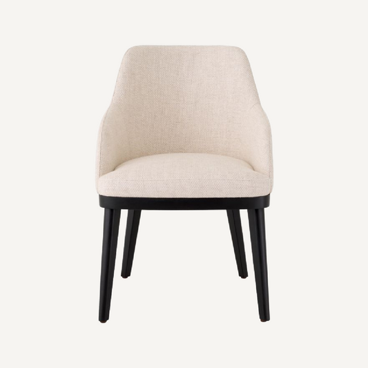 Chaise de salle à manger avec accoudoirs blanc écru