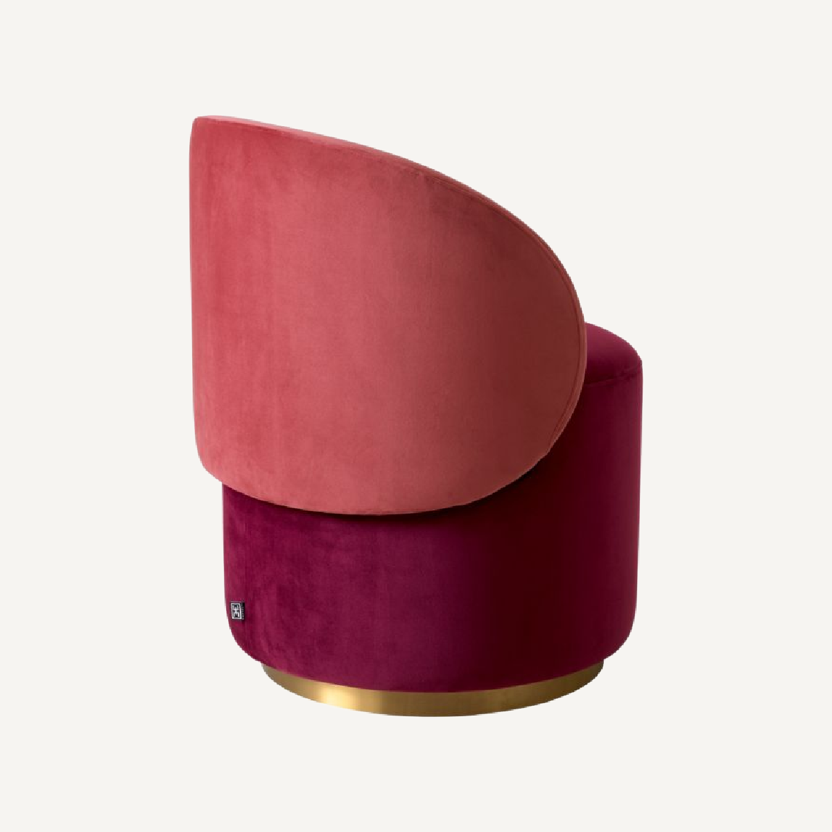 Chaise basse en velours rouge