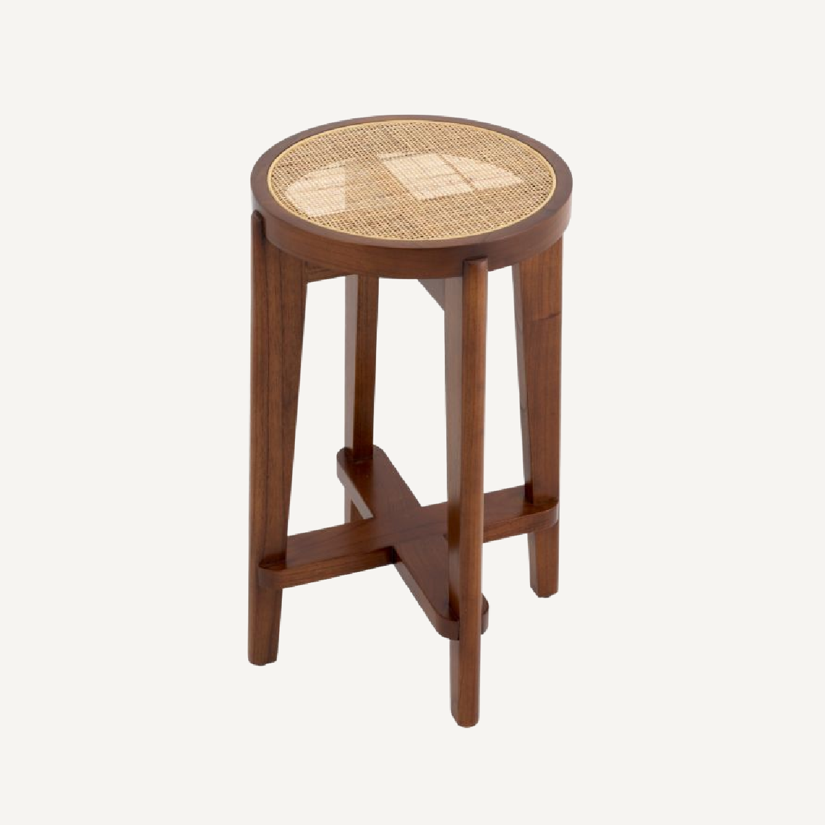 Tabouret de bar marron en rotin S
