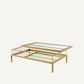 Table basse rectangulaire en laiton brossé