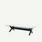 Table basse en bois noir et verre transparent
