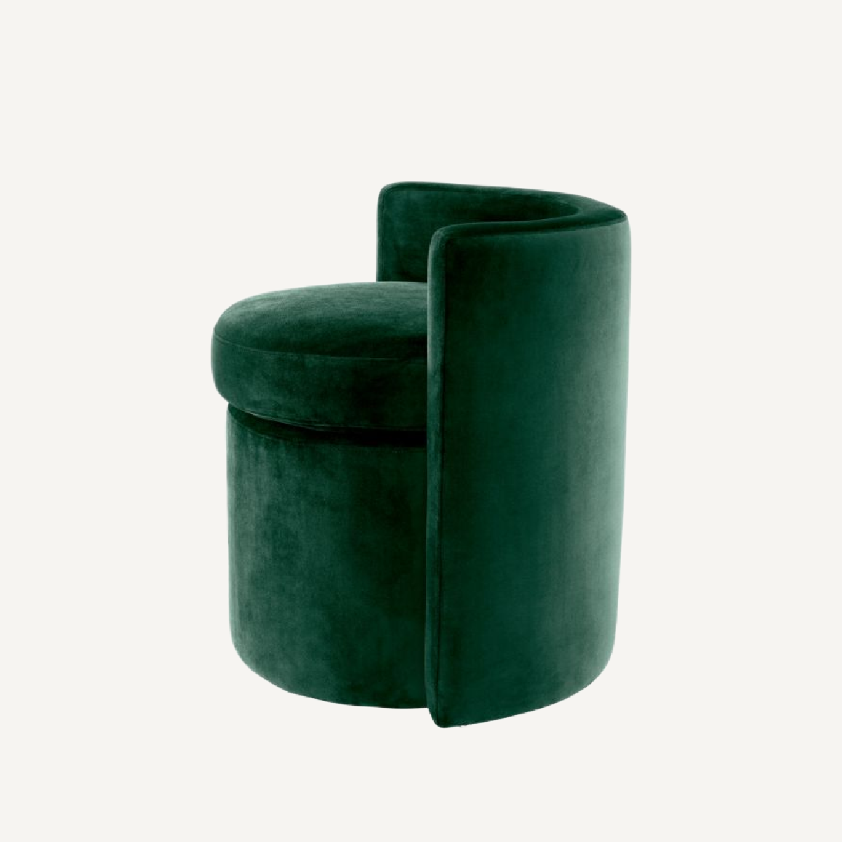 Tabouret en velours vert foncé