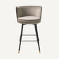 Chaise de comptoir en velours greige