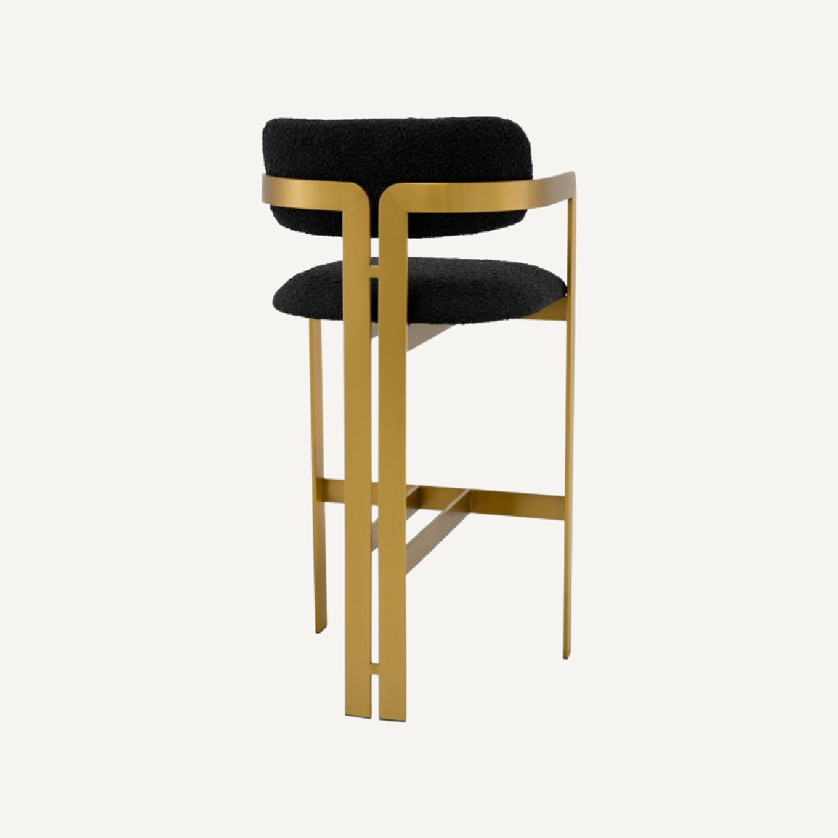 Chaise de bar dorée bouclé noir