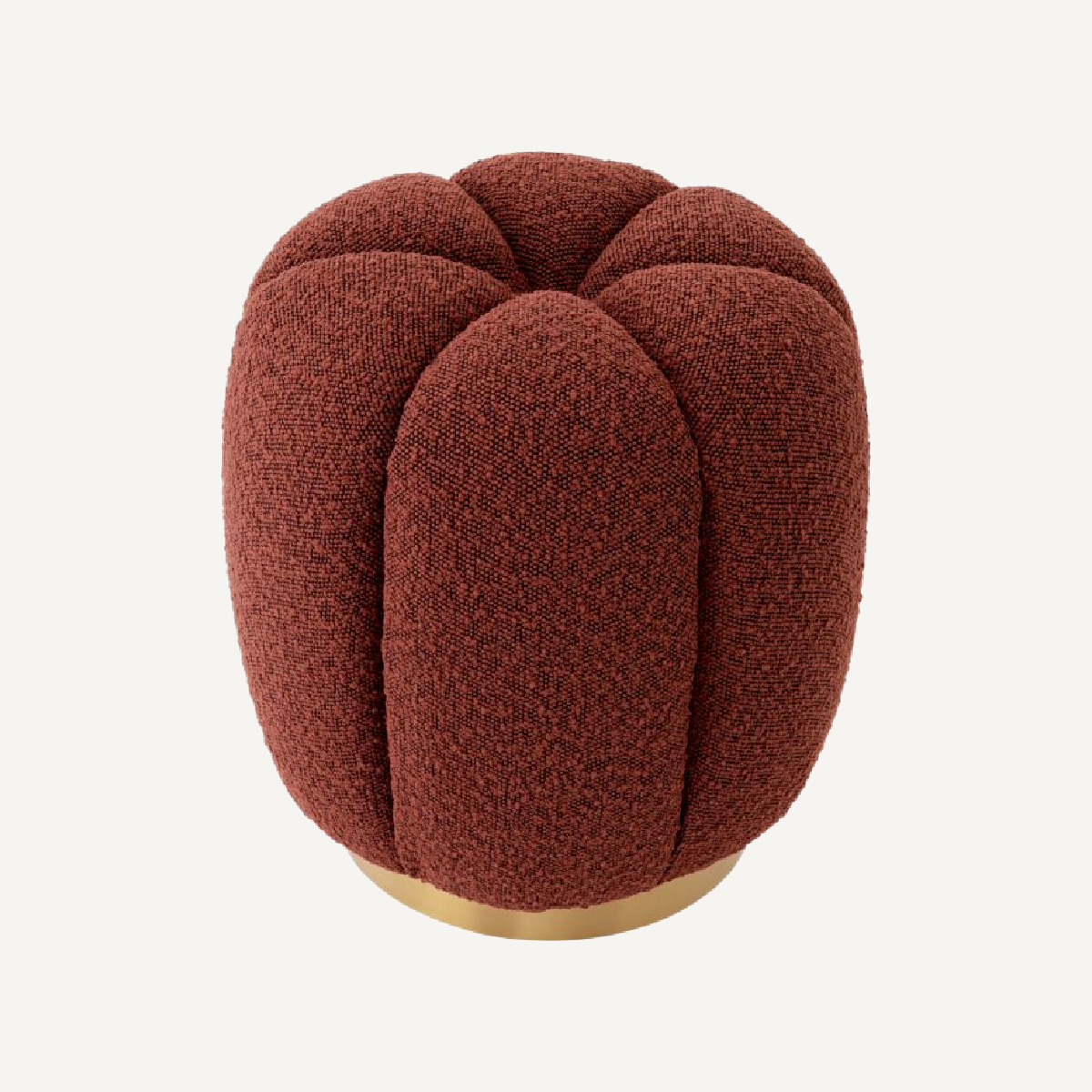 Pouf bouclé rouge