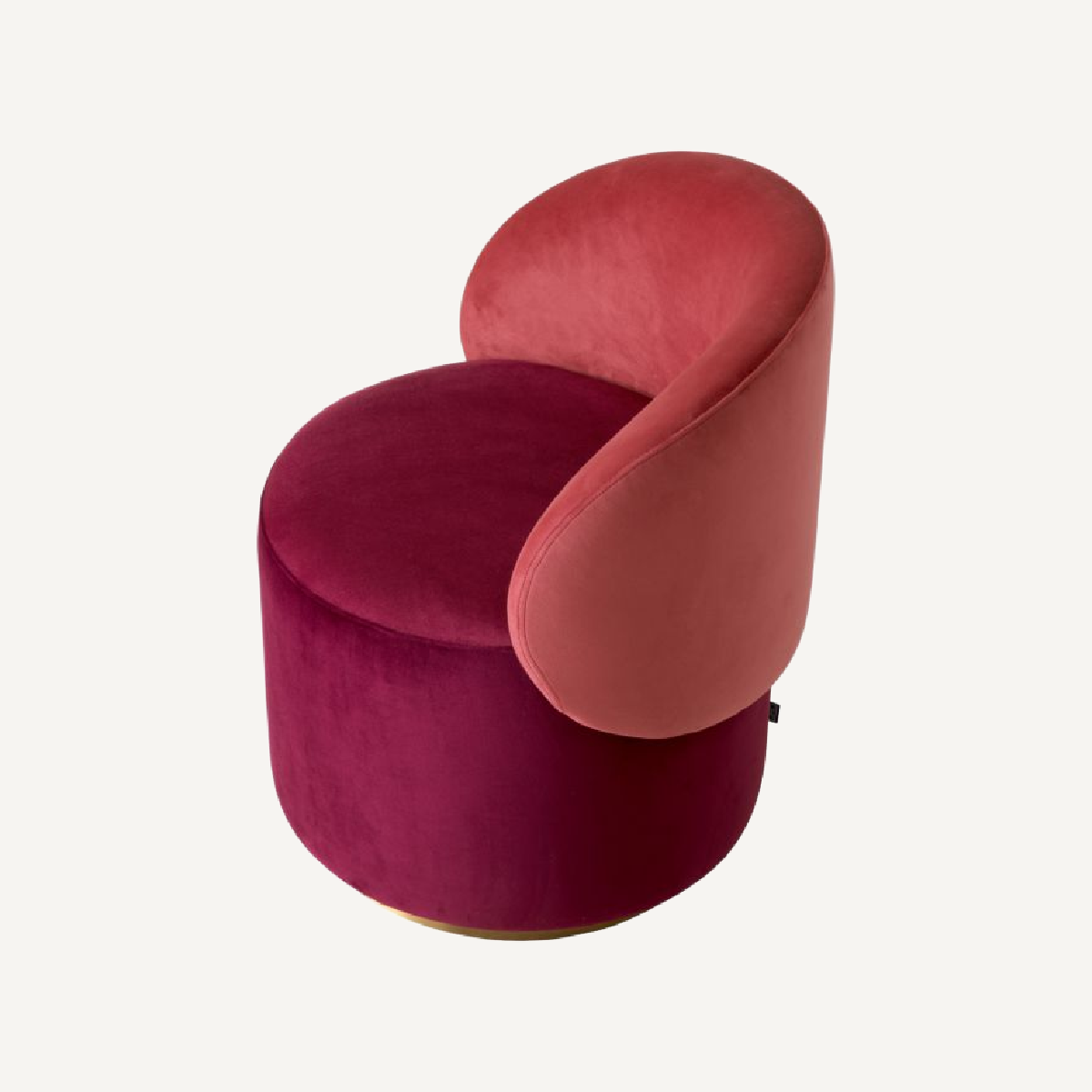 Chaise basse en velours rouge