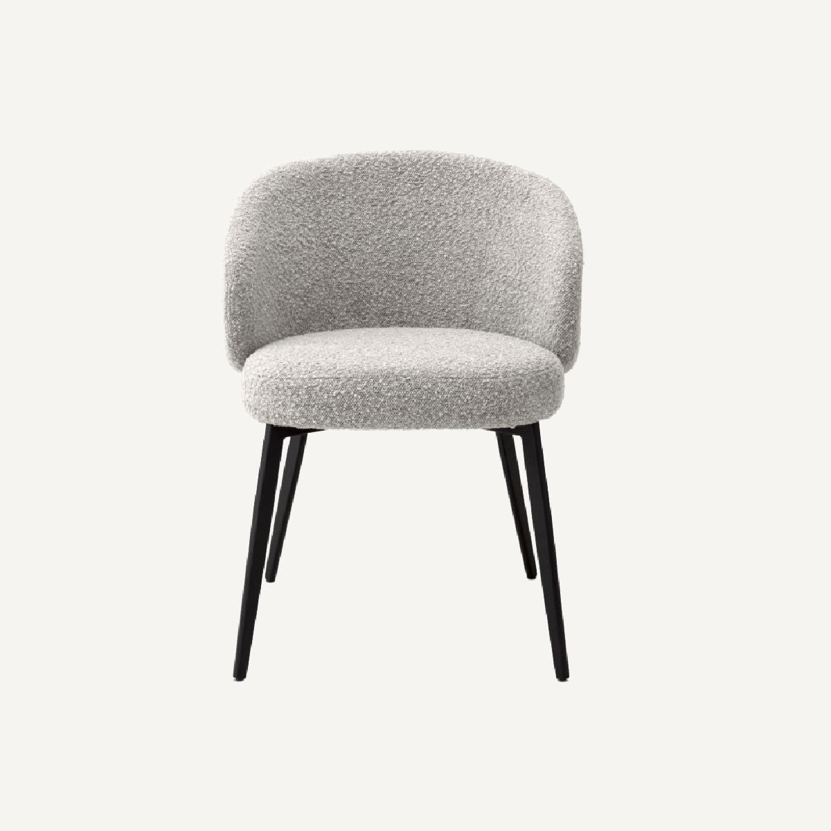 Chaise de salle à manger avec accoudoirs bouclé gris (lot de 2)