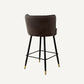Chaise de comptoir en velours marron