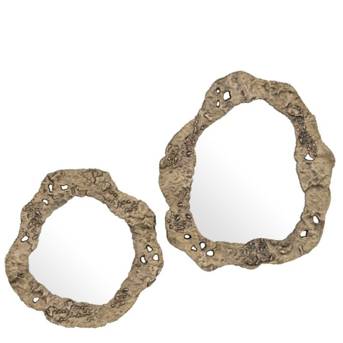 Miroir en laiton vieilli (lot de 2)